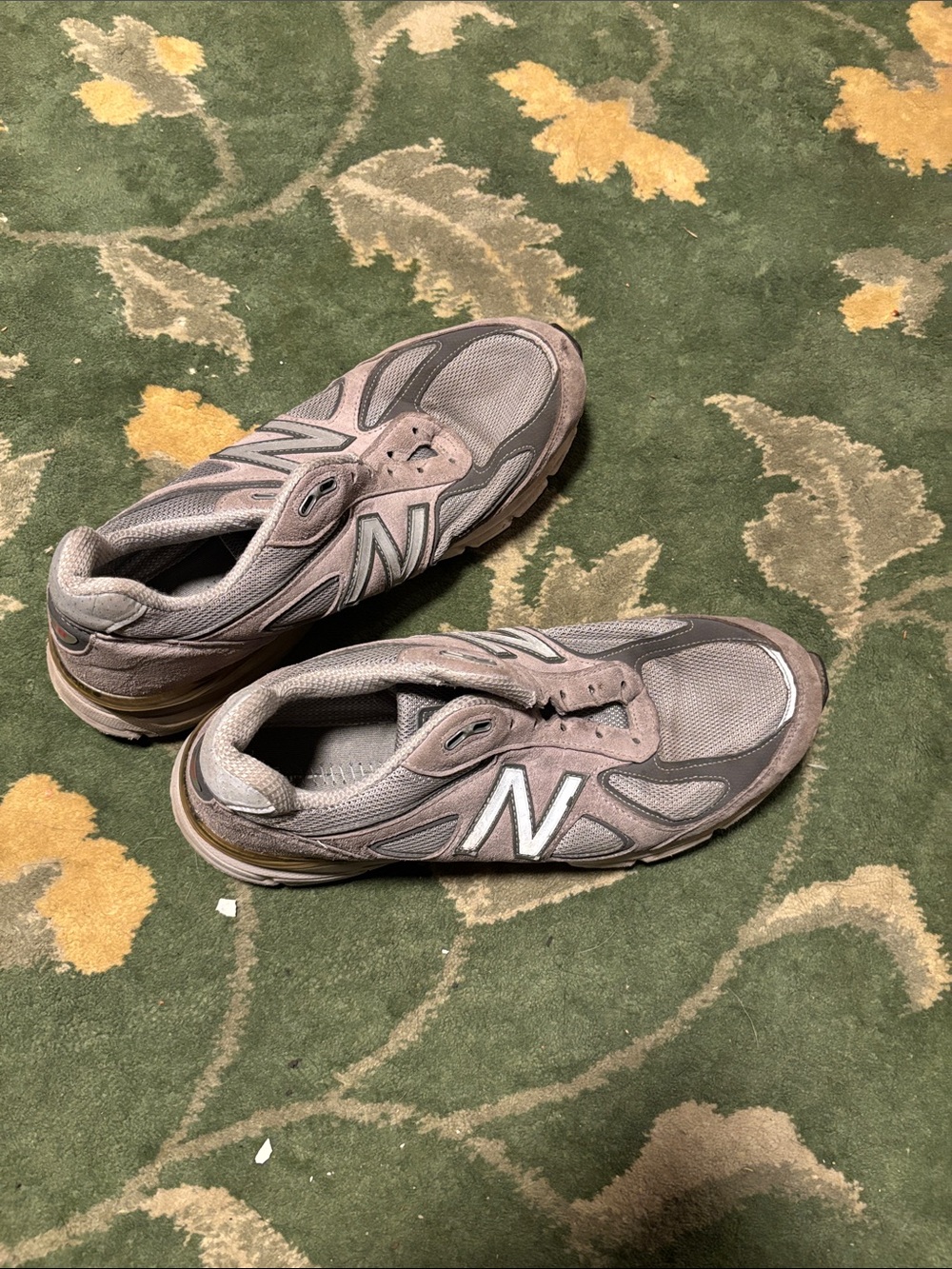 New Balance Men's Taupe/Gray Suede & Mesh Sneakers